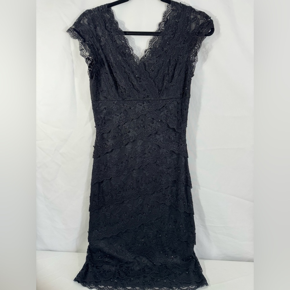 NWOT Macy’s formal little black dress lace and sequins